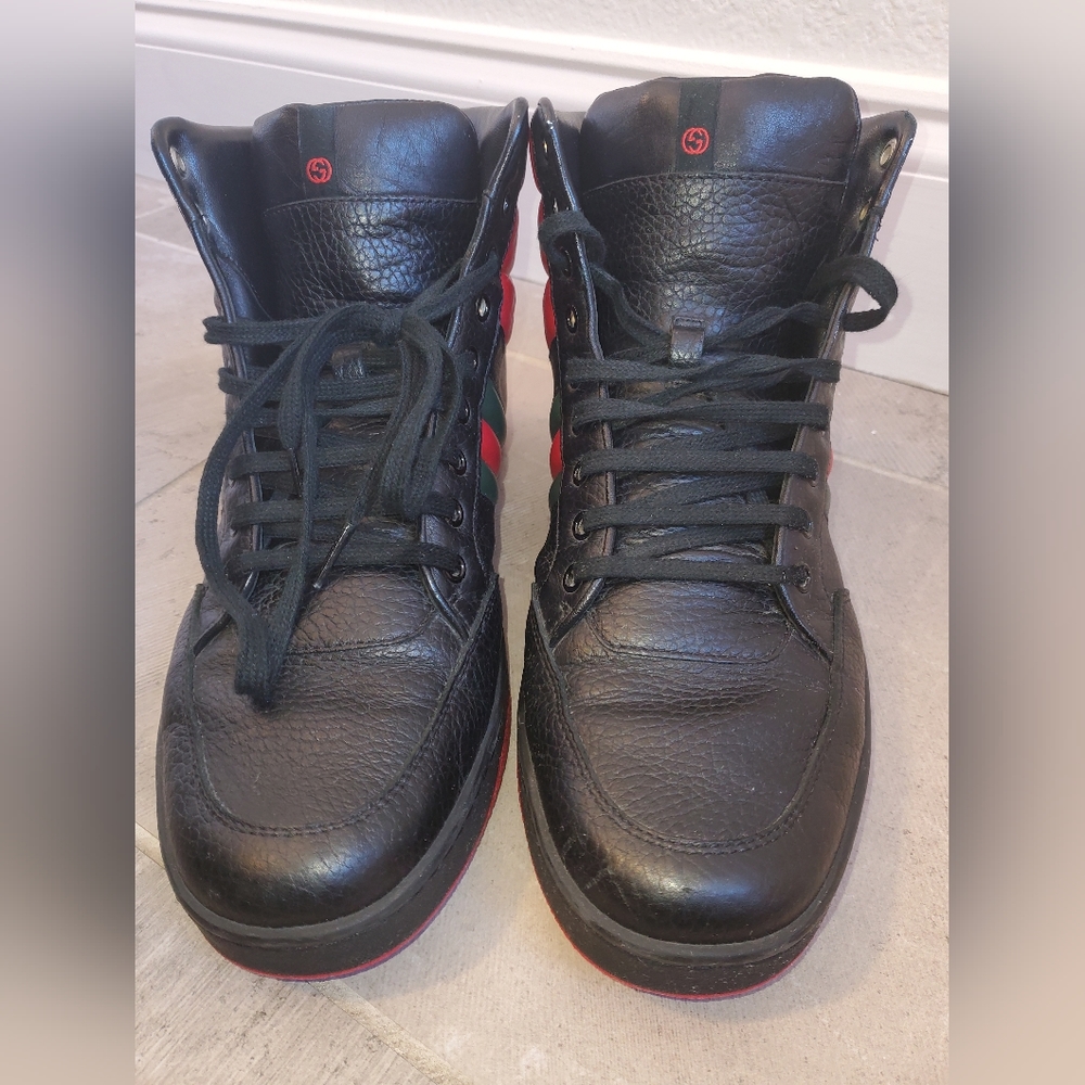 Authentic Gucci men shoes hightop 10 1/2 US - Picture 13 of 14